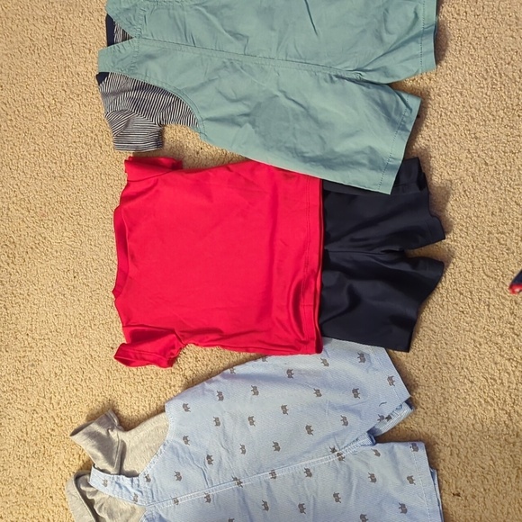 Bundle of Three Little Boy Outfits Size 12 Month 1 Nike and 2 Carter's Overalls - Picture 9 of 11